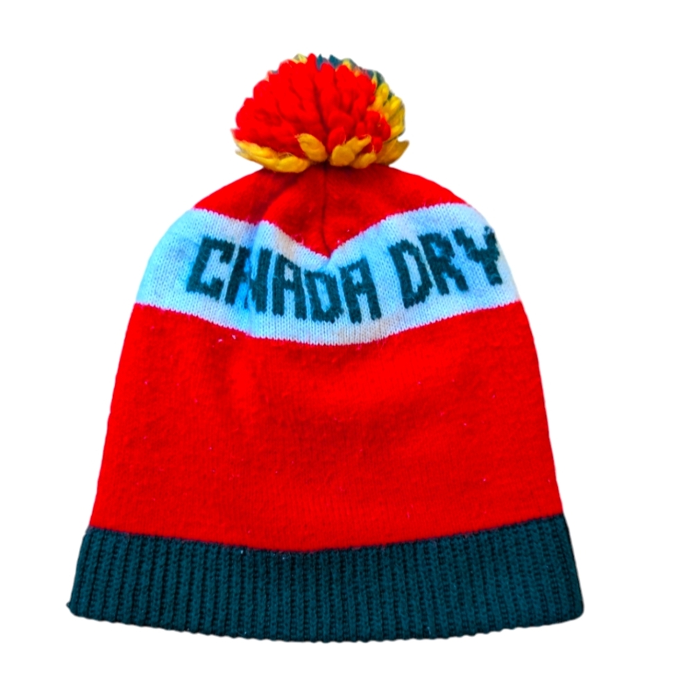 Vintage Canada Dry beanie pom-pom ski hat